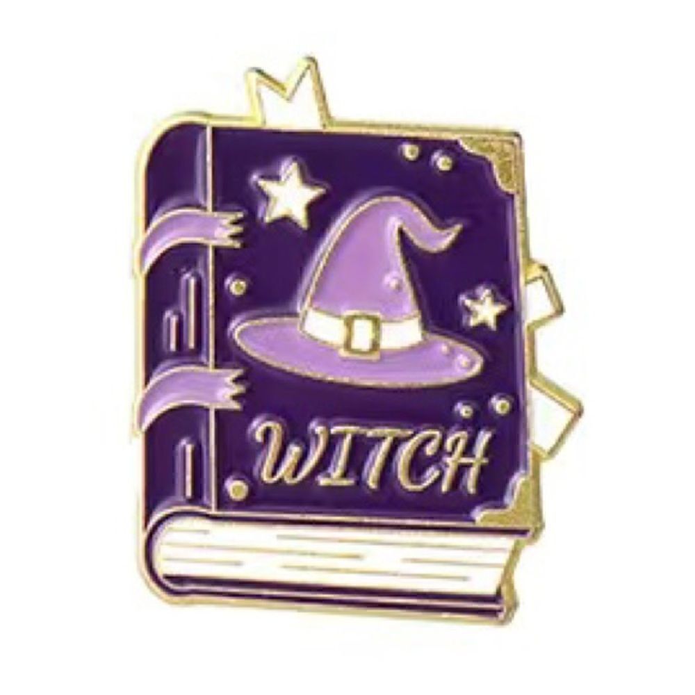 Witch book enamel pin